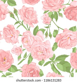 Seamless pattern with roses. Perfect for background greeting cards and invitations of the wedding, birthday, Valentine's Day, Mother's Day.