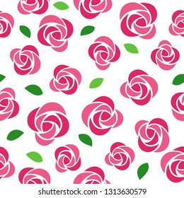 Seamless pattern of roses -pink-
