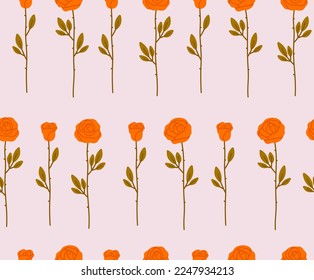 Seamless pattern of roses. Rose flower pattern. Concept of valentine's day, romance, love. 
