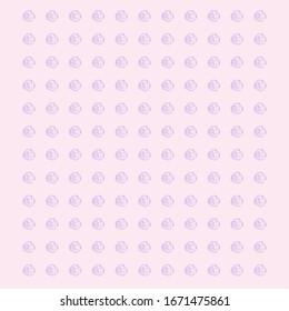Seamless pattern of roses. An unopened rose bud that looks like a ball. Hand drawing ink and pen. Light pink and lilac colors. Vector illustration.