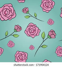 Seamless pattern. Roses. Vector