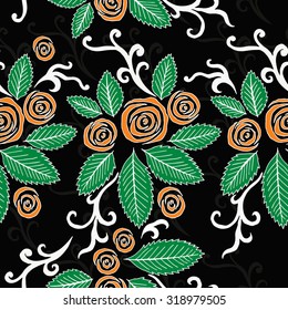 seamless pattern of roses vector