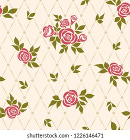 Seamless pattern with roses. Vector pattern with roses for background, textile, print.