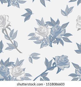 Seamless pattern with roses. Vector pattern with roses for background, textile, print.