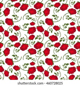 Seamless pattern with roses. Vector clip art.