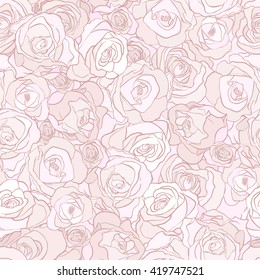 Seamless pattern roses, vector floral illustration. Nature background