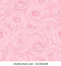Seamless pattern roses, vector floral illustration. Nature background