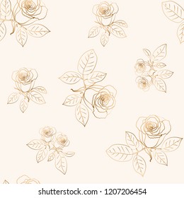 Seamless pattern with roses. Vector illustration