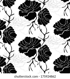 Seamless pattern with roses. Vector illustration.