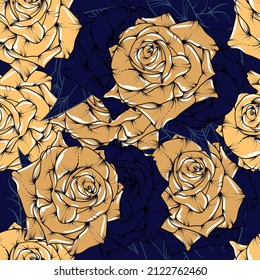 Seamless pattern with roses , vector illustration. Perfect for background greeting cards and invitations of the wedding, birthday, Valentine's Day, Mother's Day.