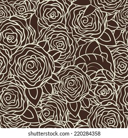 Seamless pattern with roses, vector illustration