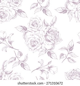 Seamless  pattern  with roses. Vector illustration