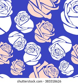 Seamless pattern with roses, vector illustration