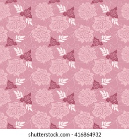 Seamless pattern with roses. Vector illustration.