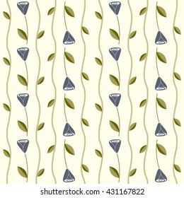 Seamless pattern with roses and vines