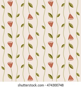 Seamless pattern with roses and vines