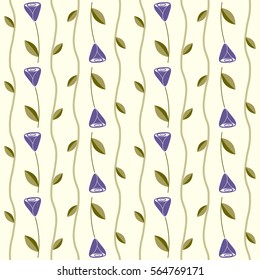 Seamless pattern with roses and vines