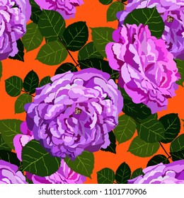 Seamless pattern with roses. Vintage floral background. Vector illustration

