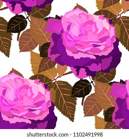 Seamless pattern with roses. Vintage floral background. Vector illustration
