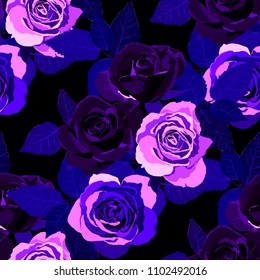 Seamless pattern with roses. Vintage floral background. Vector illustration
