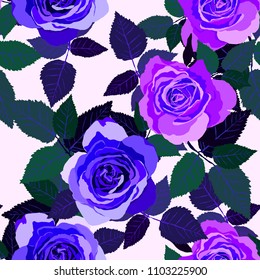 Seamless pattern with roses. Vintage floral background. Vector illustration
