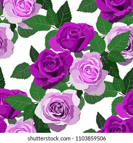 Seamless pattern with roses. Vintage floral background. Vector illustration
