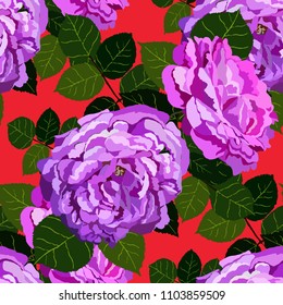 Seamless pattern with roses. Vintage floral background. Vector illustration
