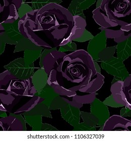 Seamless pattern with roses. Vintage floral background. Vector illustration
