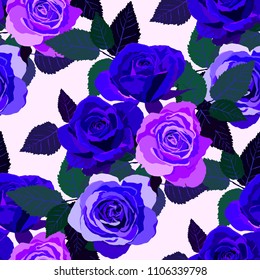 Seamless pattern with roses. Vintage floral background. Vector illustration
