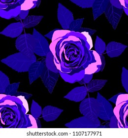 Seamless pattern with roses. Vintage floral background. Vector illustration
