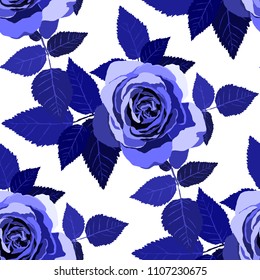 Seamless pattern with roses. Vintage floral background. Vector illustration
