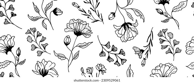 Seamless pattern with roses. Vintage floral background. Vector illustration. Seamless pattern with vintage roses for summer dress fabrics