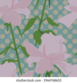 Seamless pattern with roses. Vintage print with flowers. Suitable for background posters and banners. Texture for clothing, dresses, curtains or bedding. Illustration for cards and covers. EPS 10 