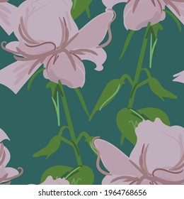 Seamless pattern with roses. Vintage print with flowers. Suitable for background posters and banners. Texture for clothing, dresses, curtains or bedding. Illustration for cards and covers. EPS 10 