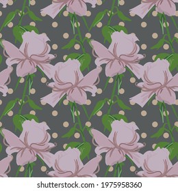 Seamless pattern with roses. Vintage print with flowers. Suitable for background posters and banners. Texture for clothing, dresses, curtains or bedding. Illustration for cards and covers. EPS 10 