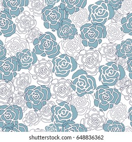 seamless pattern with roses.background with blue roses