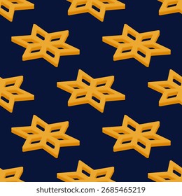 Seamless pattern with rosette cookies - hand drawn vector illustration.