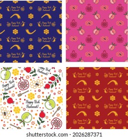 Seamless pattern for Rosh Hashanah - jewish holiday . Vector illustration for background, wallpaper, decorative paper and other design.