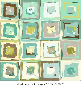 Seamless pattern. Rough checkered texture. A variety of shades. Strokes of a rough brush. Grunge style.