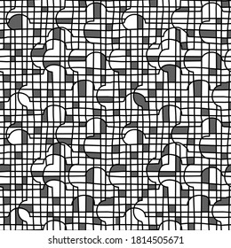 Nahtloses Muster mit rauer Hand Drawn Schnittlinien. Der Mosaikhintergrund. Vektorgrafik