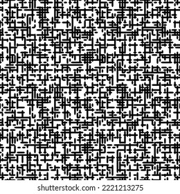 Seamless pattern, rough vector background, black and white