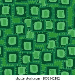 Seamless pattern of roughly drawn patches. Multicolored grunge texture.