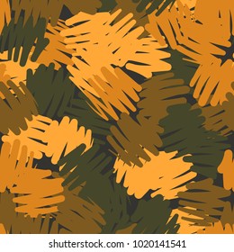A seamless pattern of roughly shaded colorful discs. Fashionable camouflage.
