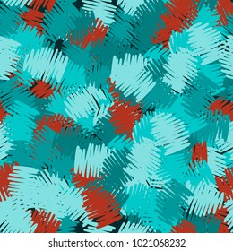 A seamless pattern of roughly shaded colorful doodles