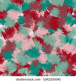 A seamless pattern of roughly shaded colorful doodles