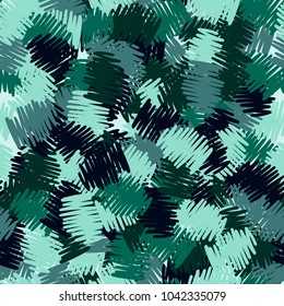 A seamless pattern of roughly shaded colorful doodles