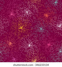Seamless pattern with round abstract ornaments