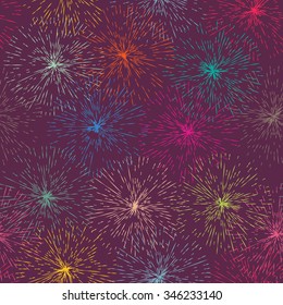 Seamless pattern with round abstract ornaments