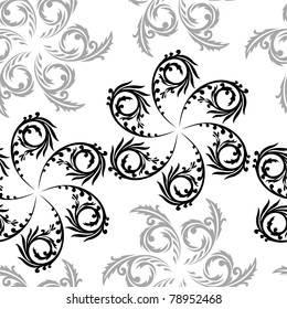 seamless pattern of round black and gray ornaments