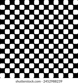 Seamless pattern of round black and white chessboard.